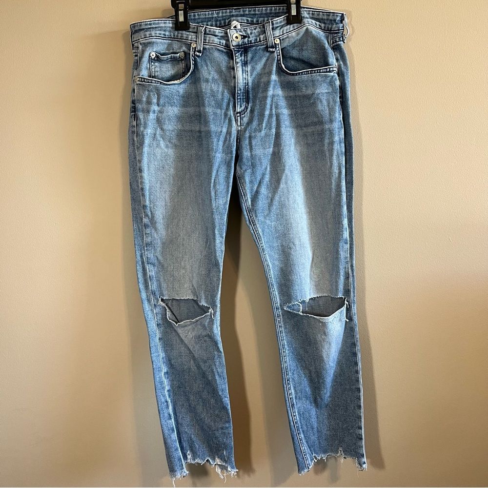 Rag & Bone Women's Dre Low-Rise Slim Boyfriend Distressed Jeans 31